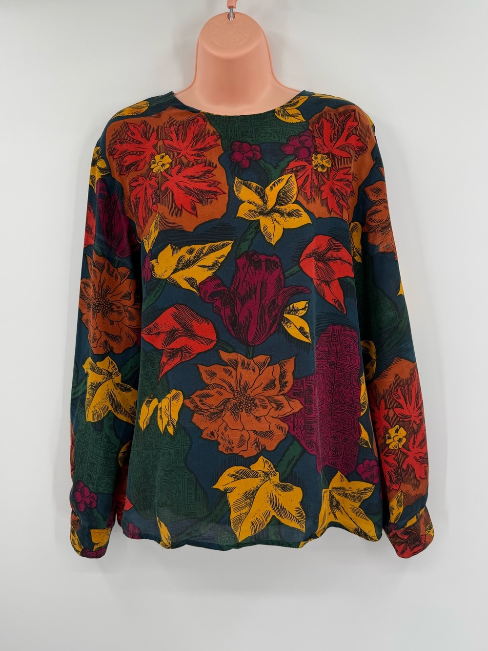 Vintage SK & Company Silk Floral Blouse | Multicolor | 12